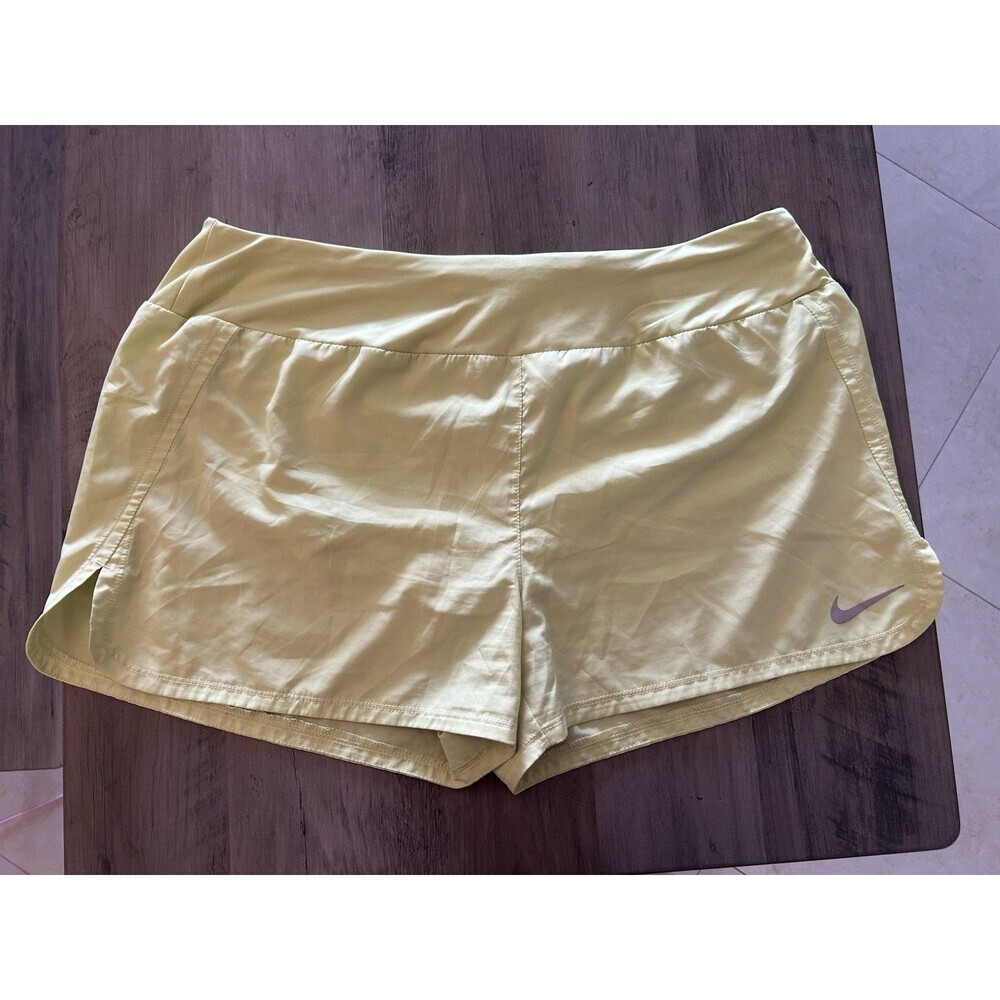 Nike Dri Fit Women’s Running Yellow Shorts. Size: XL 3” Inseam